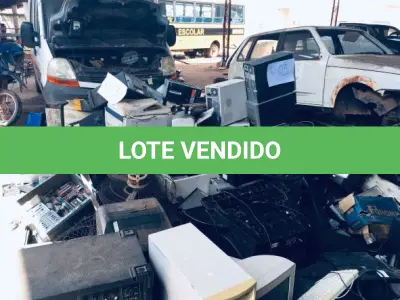 LOTE 003 - Sucatas diversas de: Material de informática: impressoras, CPUS, estabilizadores, aparelhos TV, ventiladores desmontados, marcas diversas.