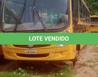 LOTE 019 - Ônibus VW/15-190, cor amarela, Placa OUD-8588, a diesel, cor amarela, ano fab/mod. 2012/2013, chassi 9532E82W9DR306962, Renavam 506206530. (Transferência por Declaração - S/CRV). DPVAT R$ 8,08 + MULTAS R$ 443,27